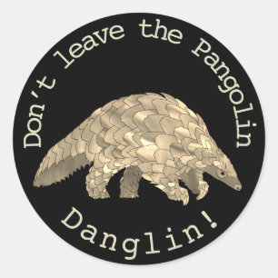 Pangolin Danglin Endangered Animal Högers Activism Runt Klistermärke