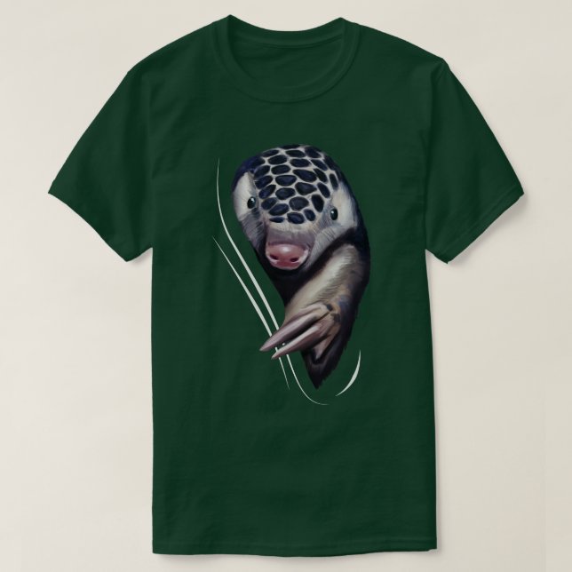 Pangolin-djur som kommer inifrån t shirt (Design framsida)