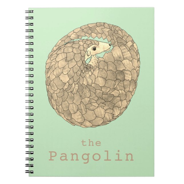Pangolin Endangered Animal Höger Grönt Activism Anteckningsbok (Framsidan)