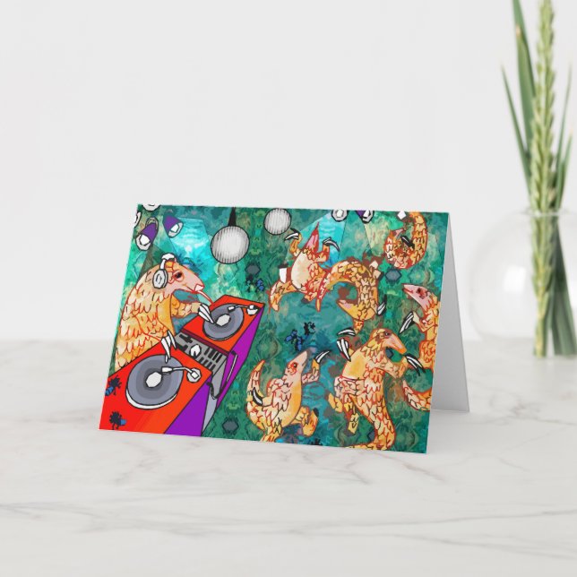 Pangolin för DJ Turntablist Kort (Framsida)