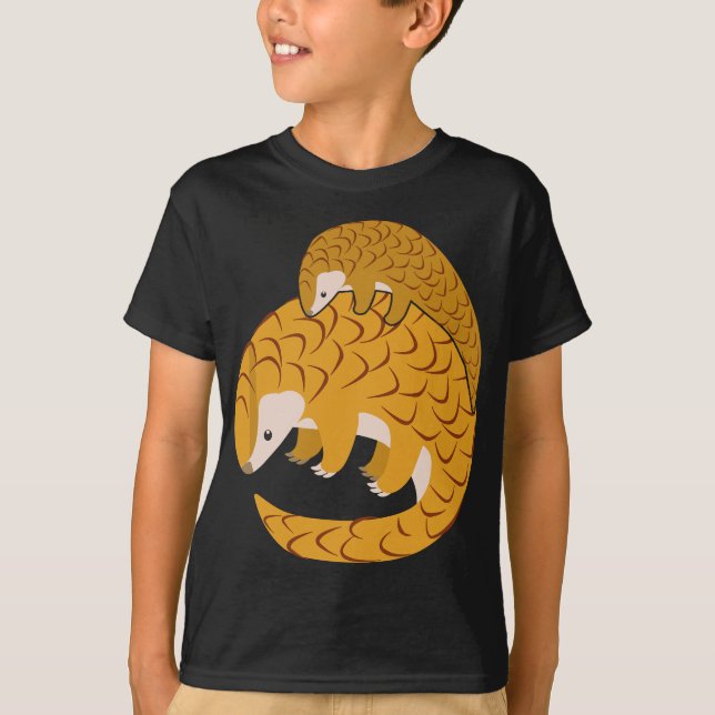 Pangolin Funny Mor och familjerelatering T Shirt (Framsida)