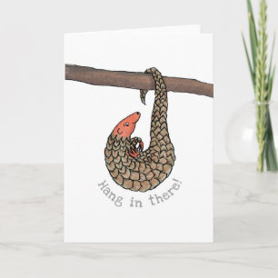 Pangolin 'häng in där'-kort kort