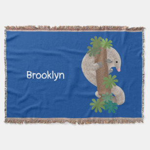 Pangolin i Cute lycklig, anteater-illustration Filt