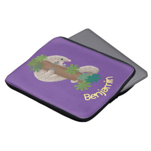 Pangolin i Cute lycklig, anteater-illustration Laptop Fodral