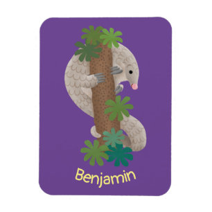 Pangolin i Cute lycklig, anteater-illustration Magnet