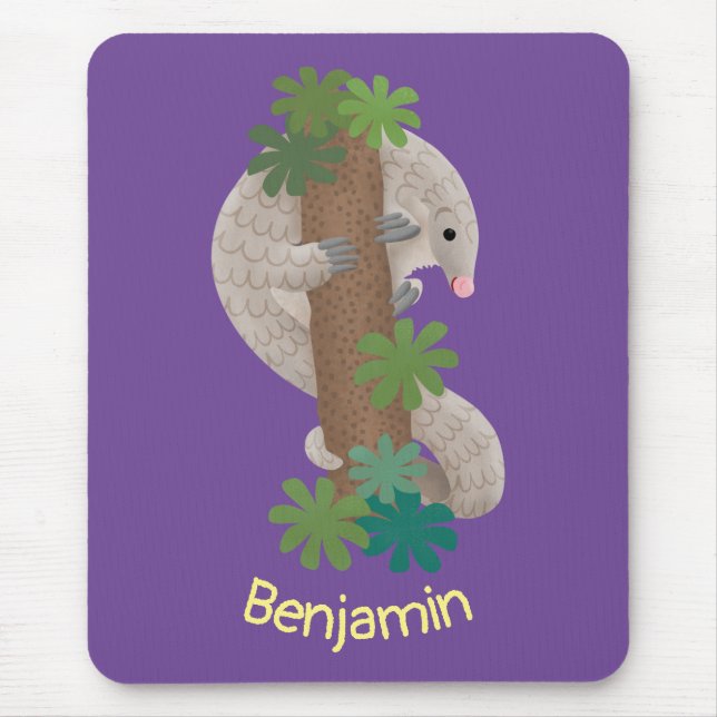 Pangolin i Cute lycklig, anteater-illustration Musmatta (Framsidan)