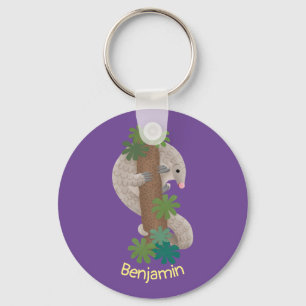 Pangolin i Cute lycklig, anteater-illustration Nyckelring