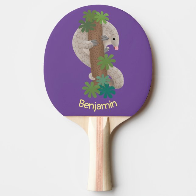 Pangolin i Cute lycklig, anteater-illustration Pingisracket (Framsidan)