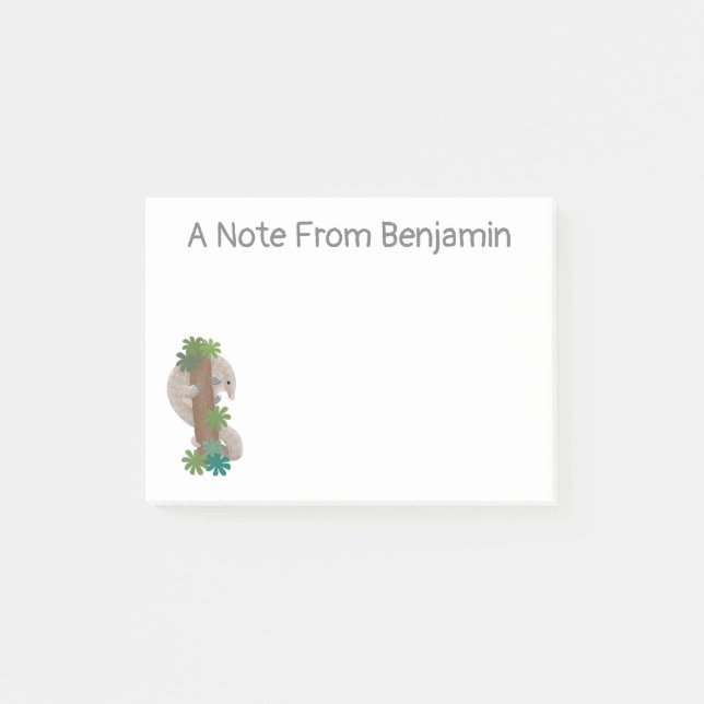Pangolin i Cute lycklig, anteater-illustration Post-it Block (Framsida)