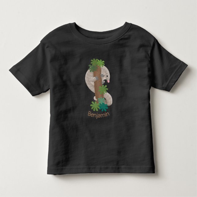 Pangolin i Cute lycklig, anteater-illustration T Shirt (Framsida)