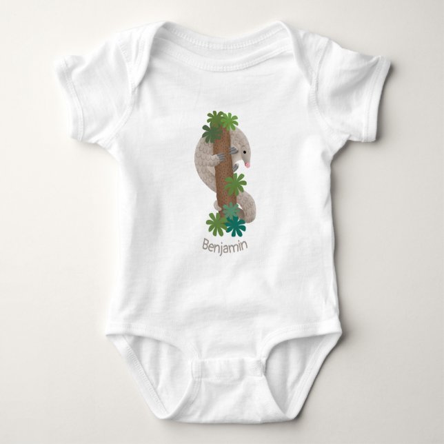 Pangolin i Cute lycklig, anteater-illustration T Shirt (Framsida)
