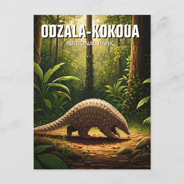 Pangolin i nationalparken Kongo Odzala-Kokoua Vykort (Framsida)