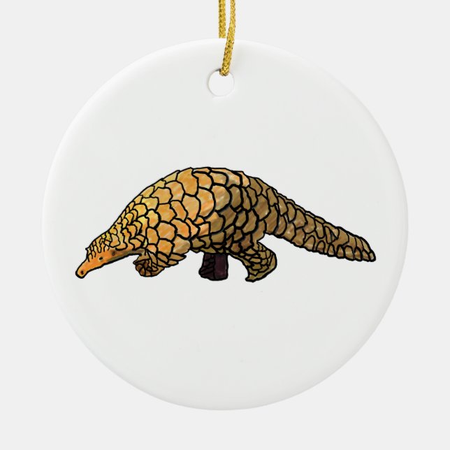 Pangolin Julgransprydnad Keramik (Framsidan)