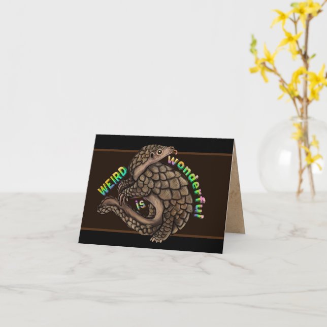 Pangolin-Konstigen är underbar Kort (Gul blomma)
