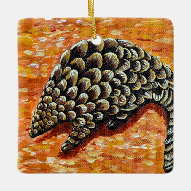 Pangolin-målning Julgransprydnad Keramik (Framsida)