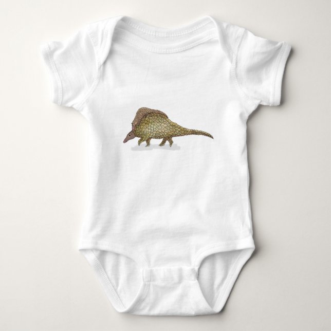 Pangolin mor och baby, baby, en-biet-karosseri t shirt (Framsida)