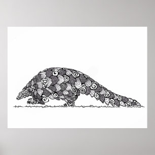 Pangolin på patrulldesign poster