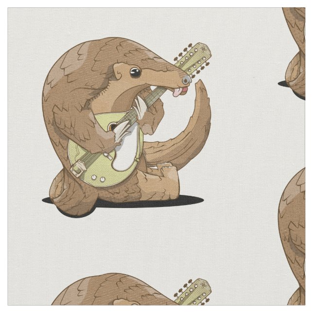 Pangolin som spelar mandolin tyg (Närbild)