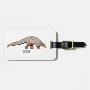 Pangolin-tecknad illustration bagagebricka
