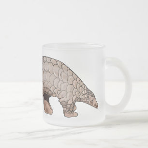 Pangolin-tecknad illustration frostad glasmugg