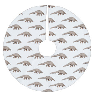 Pangolin-tecknad illustration julgransmatta borstad polyester