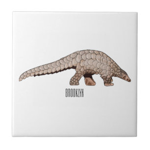 Pangolin-tecknad illustration kakelplatta