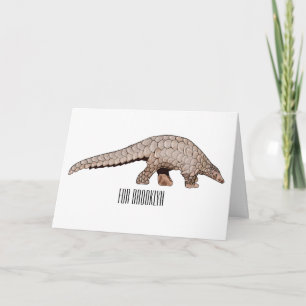 Pangolin-tecknad illustration kort