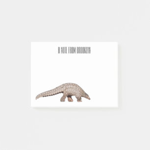Pangolin-tecknad illustration post-it block