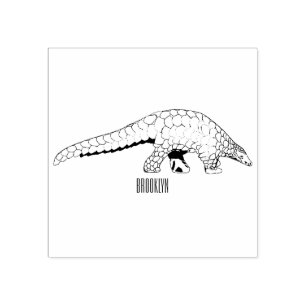 Pangolin-tecknad illustration stämpel