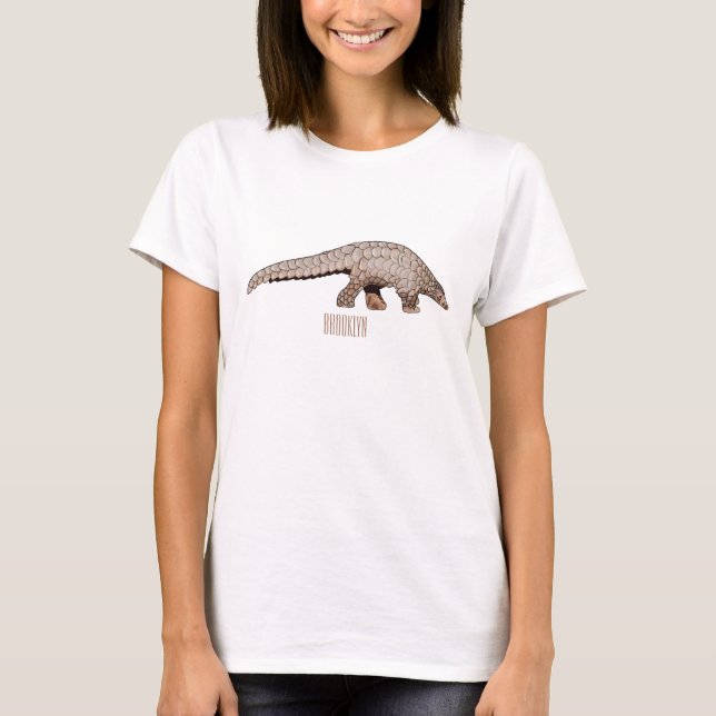 Pangolin-tecknad illustration t shirt (Framsida)