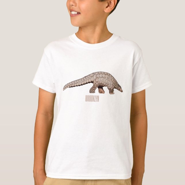 Pangolin-tecknad illustration t shirt (Framsida)