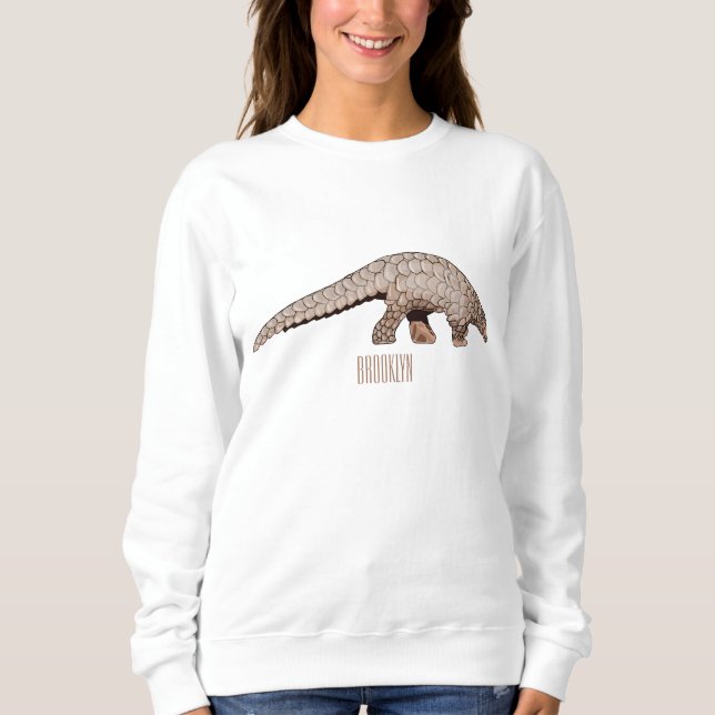 Pangolin-tecknad illustration t shirt (Framsida)