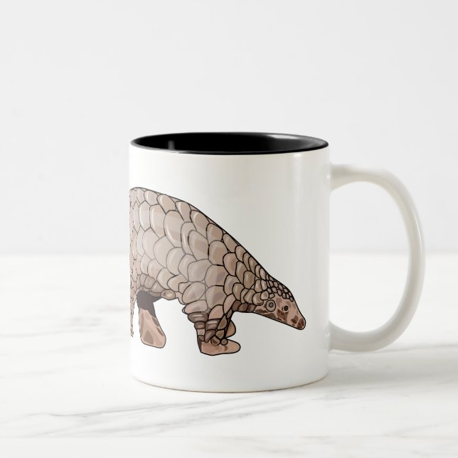 Pangolin-tecknad illustration Två-Tonad mugg (Höger)