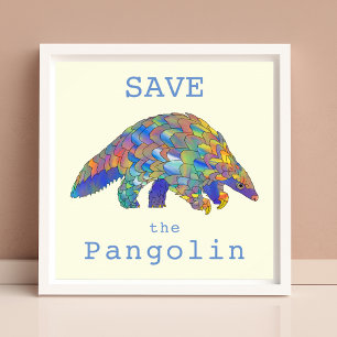 Pangolin-utrotningshotad djurkonst poster
