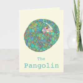 Pangolin valsad vattenfärg kort