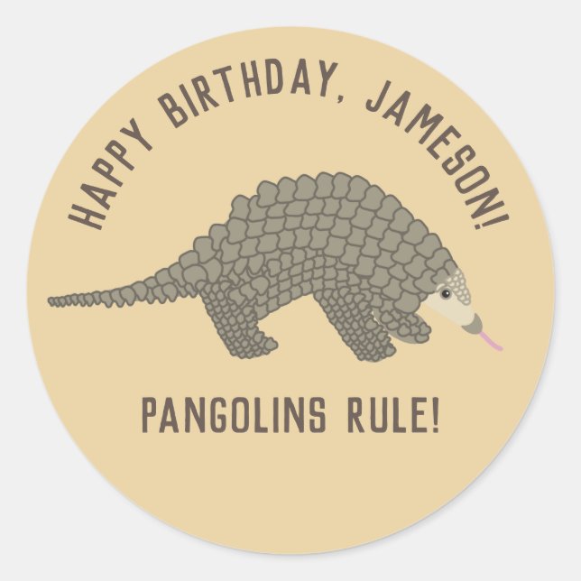 Pangolins Personlig Stickers Runt Klistermärke (Framsida)