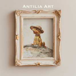 Pangona Reptile-reptil i Porträtt med böjd Dragon Poster