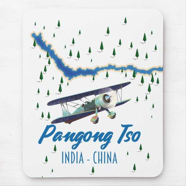Pangong Tso India China karta poster. Musmatta (Framsidan)