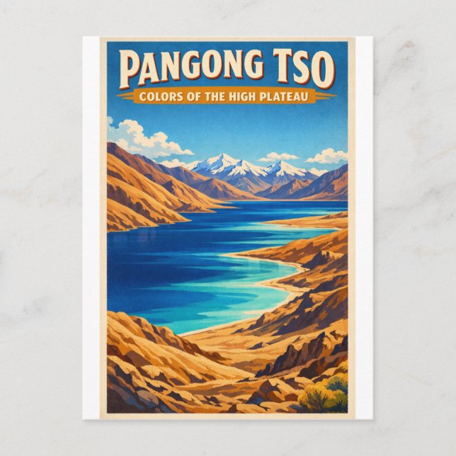 Pangong Tso Lake, Tibet Plateau, China Vykort (Framsida)
