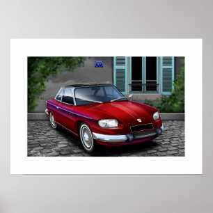 Panhard 24CT affischillustration Poster