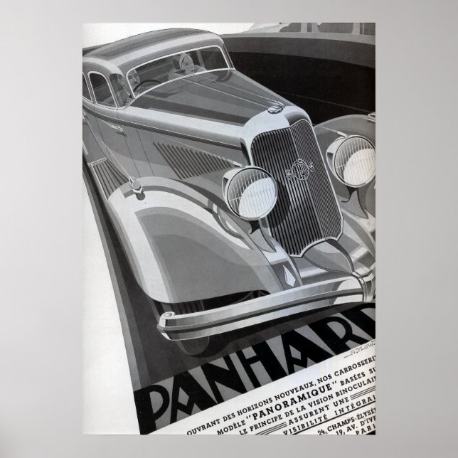 Panhard Vintage bil Poster (Framsidan)