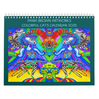 PANIA BROWN ARTWORKS COLORFUL CATS CALENDAR 2025 KALENDER