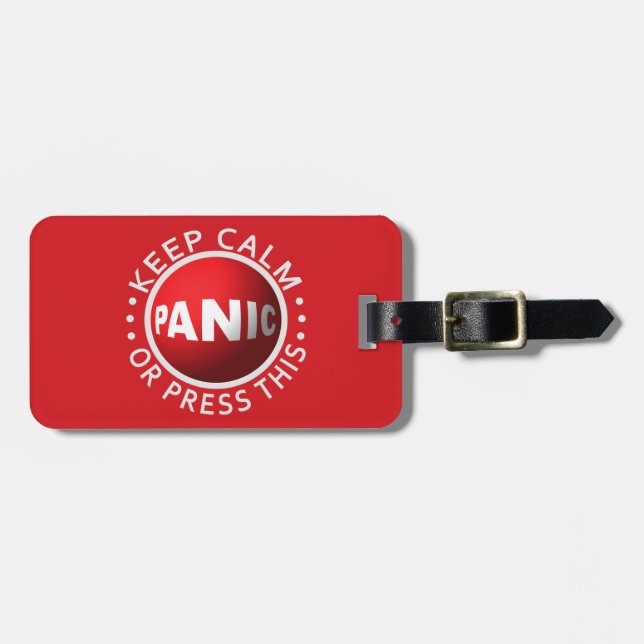 Panic Button anpassningsbar bagagetagg Bagagebricka (Horisontell Framsida)