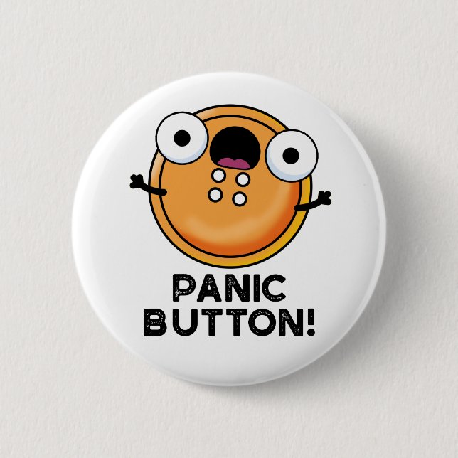 Panic Button Funny Sewing Pun Knapp (Framsida)