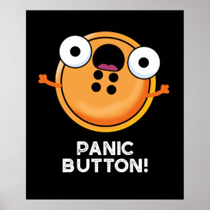 Panic Button Funny Sewing Pun Mörk BG Poster