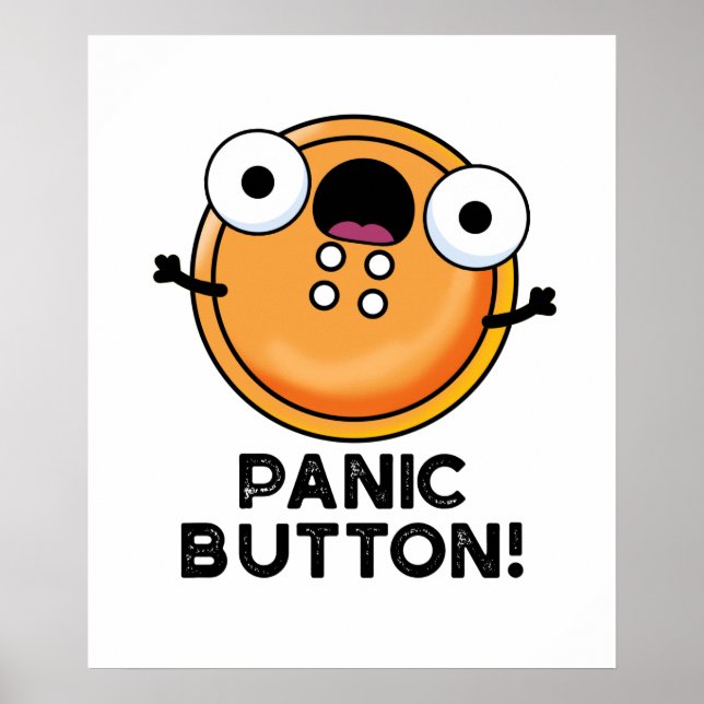 Panic Button Funny Sewing Pun Poster (Framsidan)