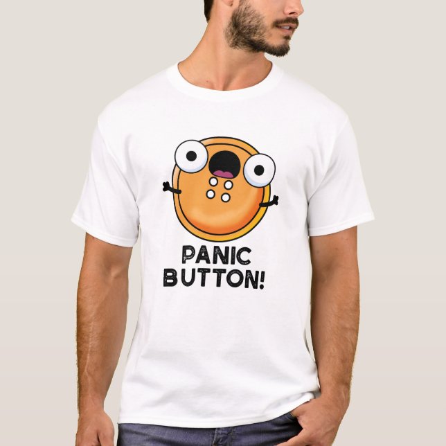 Panic Button Funny Sewing Pun T Shirt (Framsida)