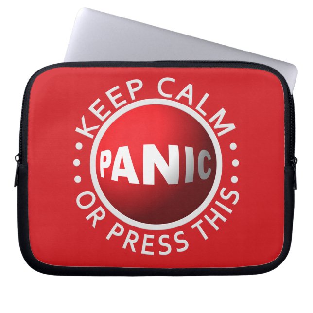 Panic Button laptop sleeve (Framsidan)