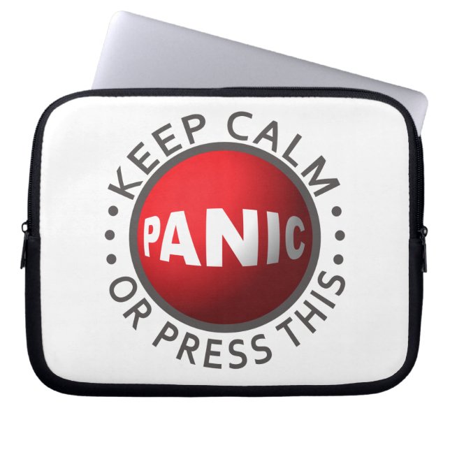 Panic Button laptop sleeve (Framsidan)
