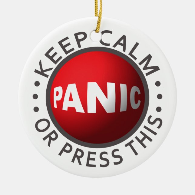 Panic Button-ornament Julgransprydnad Keramik (Framsidan)